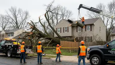 Emergency tree removal after storm damage in Stewartsville NJ near Easton PA restoring property safety
