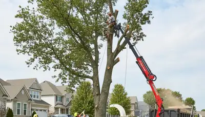 Professional tree removal crew working in Easton, PA providing expert local tree care services