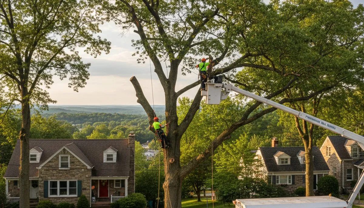 Professional tree removal service in Easton, PA by licensed arborists removing hazardous trees