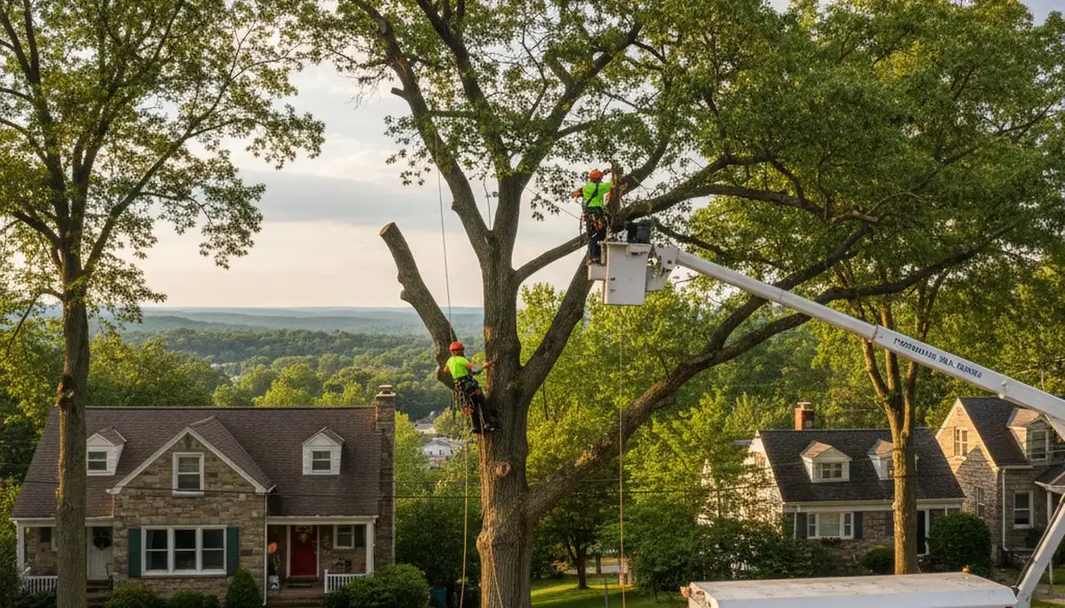 Professional tree removal service in Easton, PA by licensed arborists removing hazardous trees