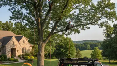 Professional tree removal service in Easton, PA by licensed arborists using safe equipment