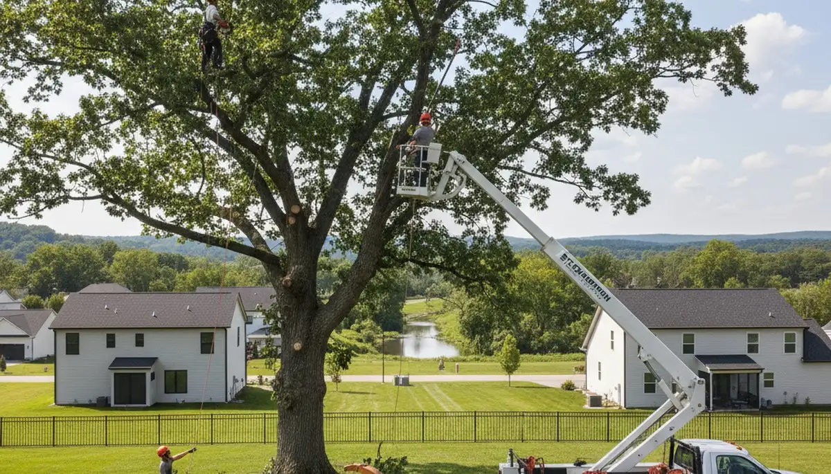 Professional tree removal service team at work in Easton, PA
